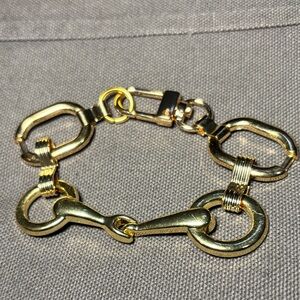 KB Equestrian gold-tone snaffle bit bracelet handmade jewelry 8” bracelet